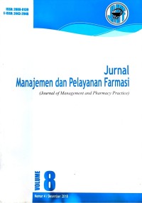 Image of Jurnal Manajemen dan Pelayanan Farmasi Vol. 8 No. 4